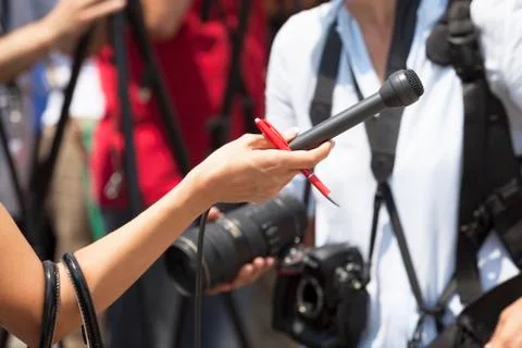 Media interview Stock Photos