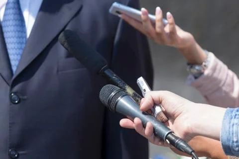 Media interview Stock Photos