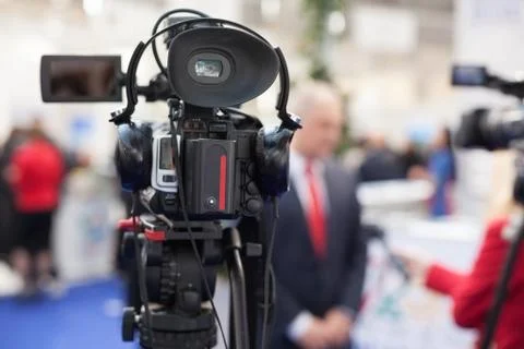 Media interview Stock Photos