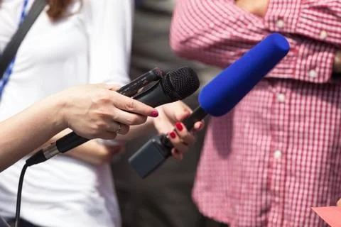 Media interview Stock Photos