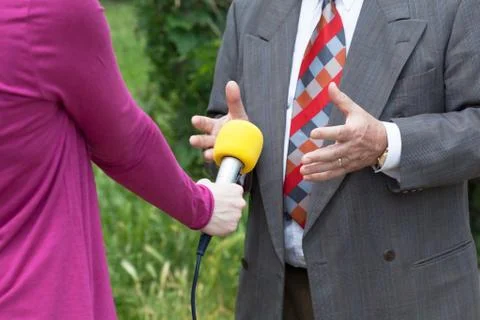 Media interview Stock Photos