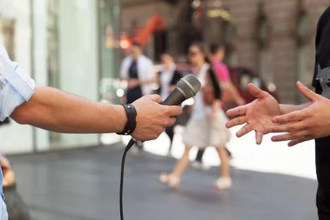 Media interview Stock Photos