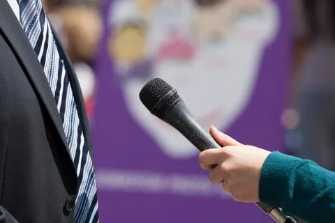 Media interview Stock Photos