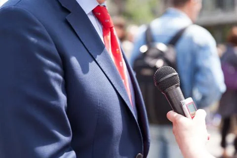 Media interview Stock Photos