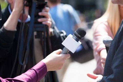 Media interview Stock Photos