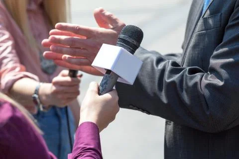 Media interview Stock Photos