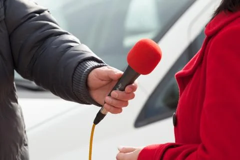 Media interview Stock Photos