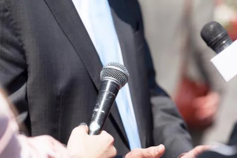 Media interview Stock Photos