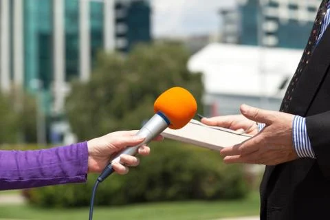 Media interview Foto stock