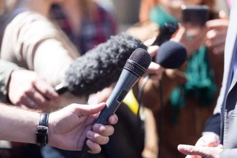 Media interview Stock Photos