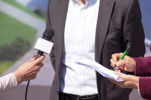 Media interview Stock Photos