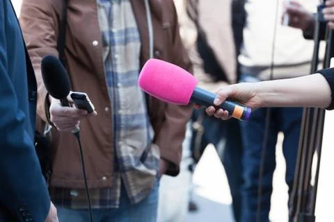 Media interview Stock Photos