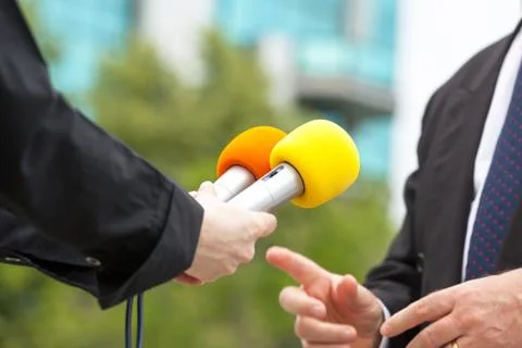 Media interview Stock Photos
