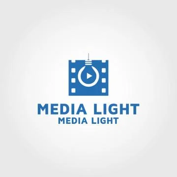 Media light vector logo design template idea and inspiration Stock Illustration