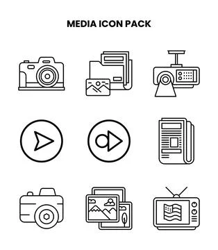 Media Line Bundle Icons Pack イラスト素材