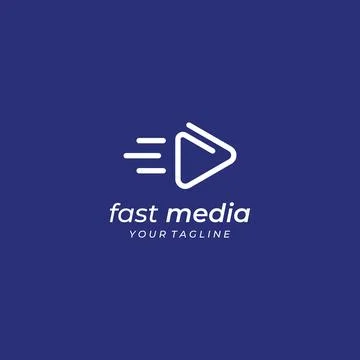 Media logo play button with modern triangle, the logo can be used for multi.. Illustrazione stock