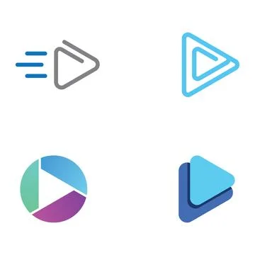 Media logo play button with modern triangle, the logo can be used for multi.. Illustrazione stock