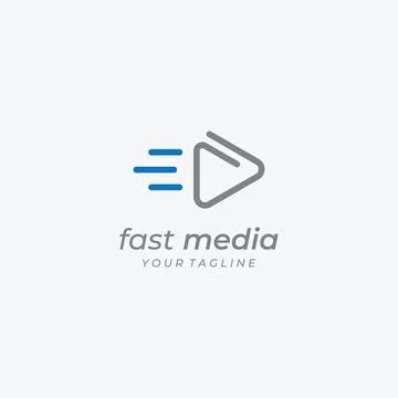 Media logo play button with modern triangle, the logo can be used for multi.. Illustrazione stock