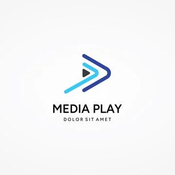 Media logo play button with modern triangle, the logo can be used for multi.. Illustrazione stock