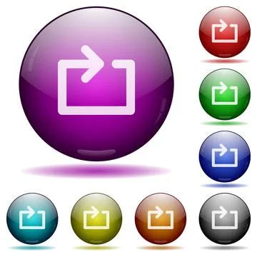Media loop icon in glass sphere buttons Stock Illustration