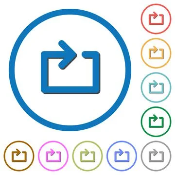 Media loop icons with shadows and outlines 스톡 일러스트