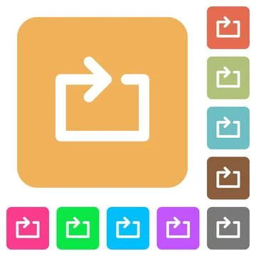 Media loop rounded square flat icons 스톡 일러스트