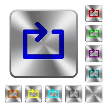 Media loop rounded square steel buttons Stock Illustration