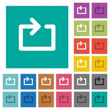 Media loop square flat multi colored icons イラスト素材