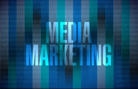 Media Marketing binary sign concept Stock Illustration