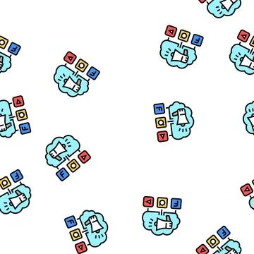 Media marketing vector seamless pattern Illustrazione stock
