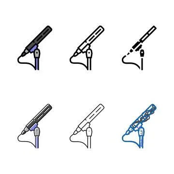 Media mic microphone color forms icon vector Stock Illustration