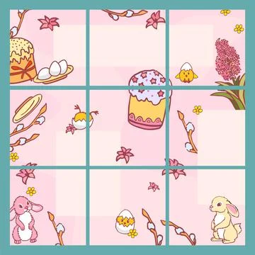 Media network easter holiday spring art collage Stock Illustration