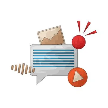 Media notification illustration Ilustração Stock