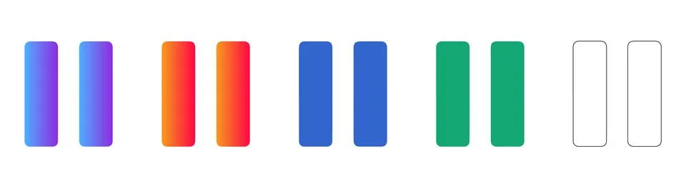 Media Pause Button Icon Set Stock-Illustration