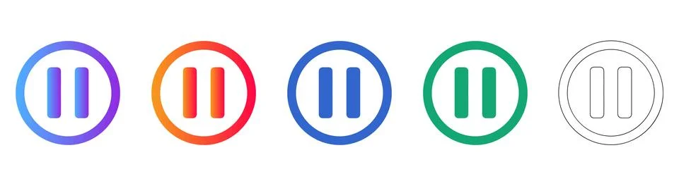 Media Pause Icon Set Stock-Illustration