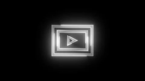 Media pause slideshow icon glowing neon white color animation Stock Footage 278860041