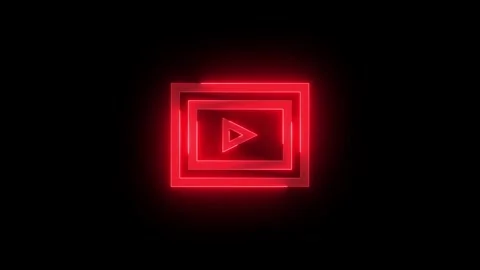 Media pause slideshow icon glowing neon red color animation Stock Footage 278860044