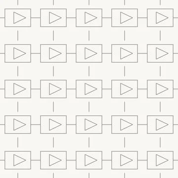 Media play button grid, Seamles pattern in line design. media, play, button Illustration