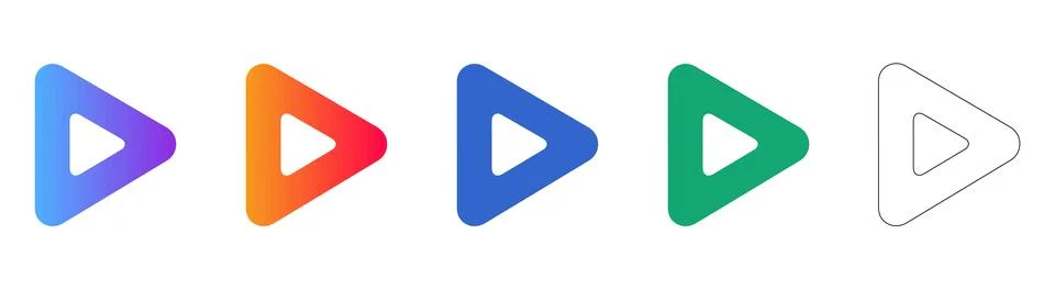 Media Play Button Icons Stock Illustration