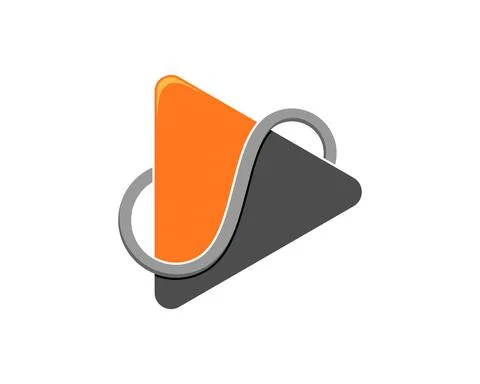 Media play button with infinity line surround it Stock Illustration