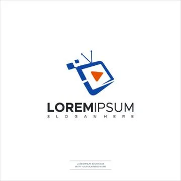 Media Play Pixel Logo Template Design Premium Concept Stock Illustration