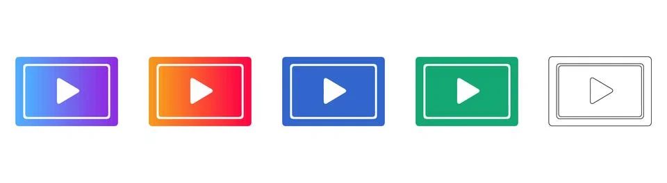 Media Playback Button Icons Set 스톡 일러스트