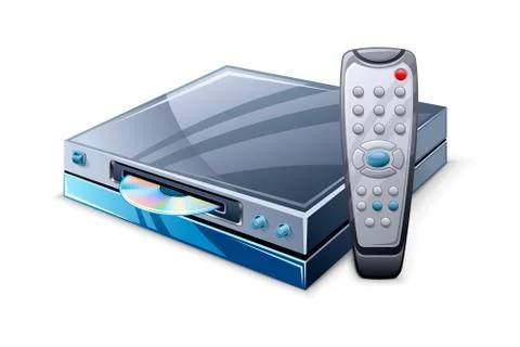 Media player and remote control Illustrazione stock
