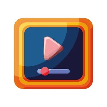 Media player application icon on white background 스톡 일러스트