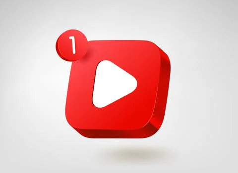 Media player button. 3d vector mobile application icon 스톡 일러스트