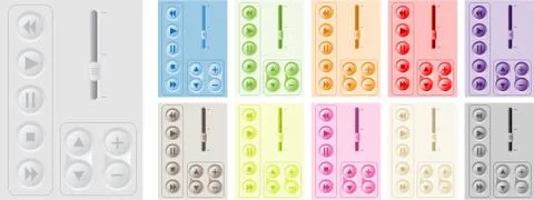 Media player buttons Stock Illustration