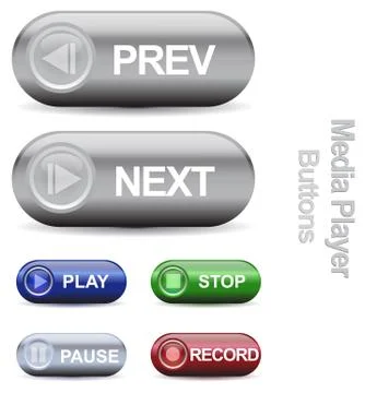 Media player buttons Stock Illustration