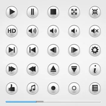 Media Player Buttons Illustrazione stock