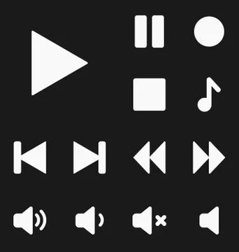 Media player buttons set Illustrazione stock