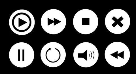Media player buttons set vector illustration Stock Illustration